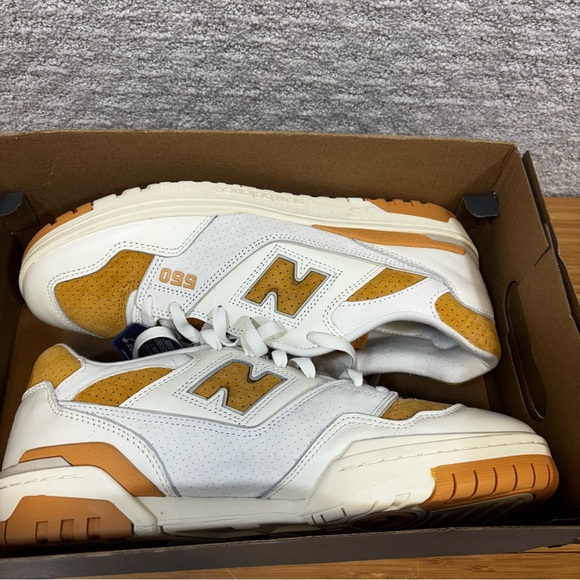 New Balance 550 Mens Size 11.5 Suede Toe Pack White Orange Sneakers BB550LEA - Picture 5 of 7